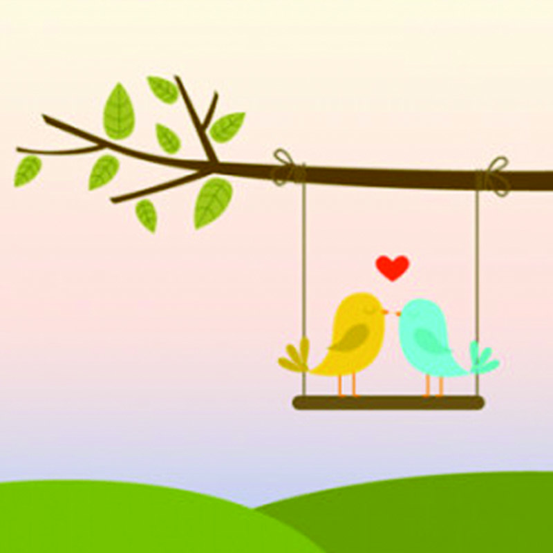 Ταπετσαρία παιδική Love birds